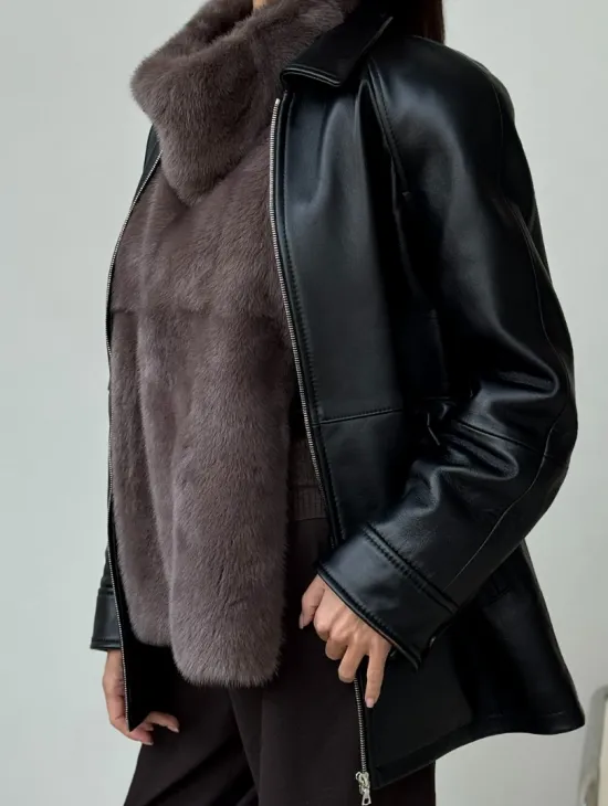 Норковая женская манишка