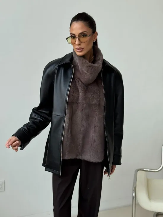 Норковая женская манишка