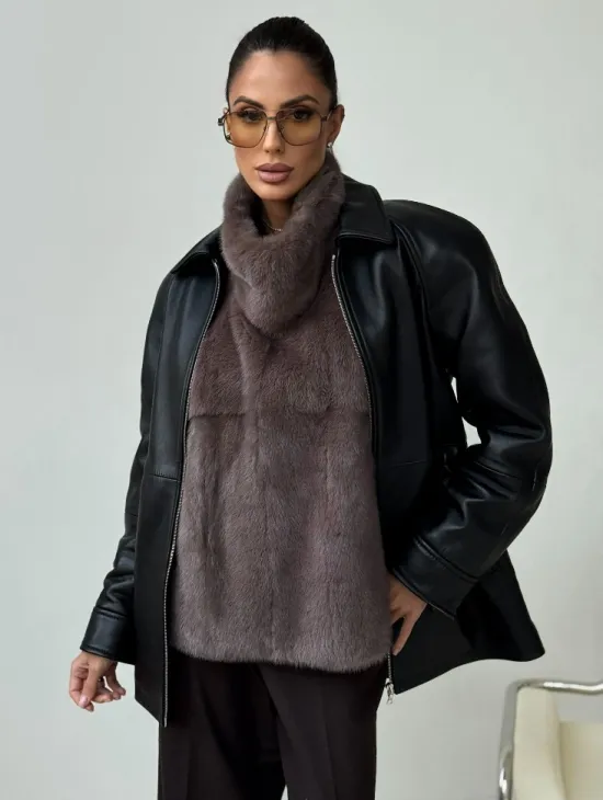 Норковая женская манишка