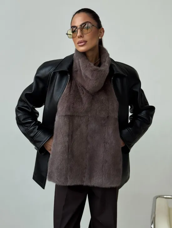 Норковая женская манишка