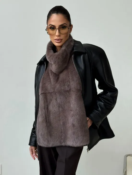 Норковая женская манишка