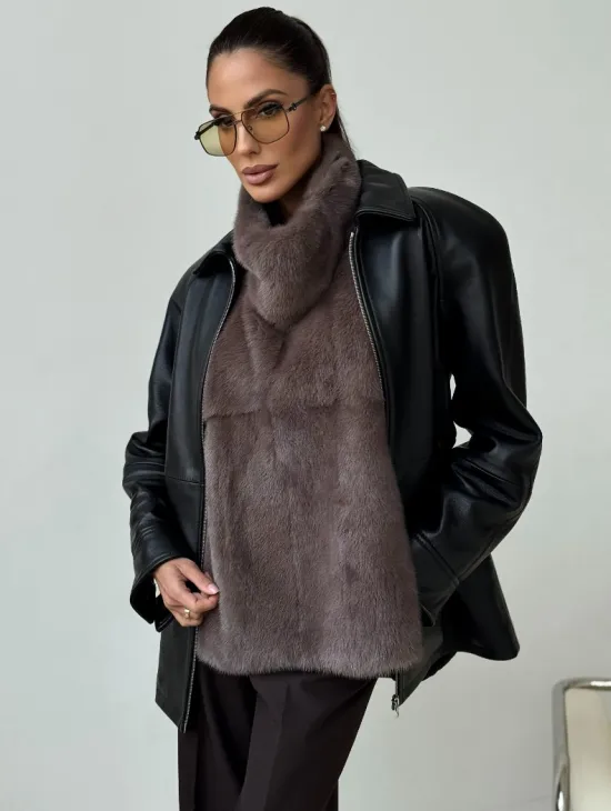 Норковая женская манишка