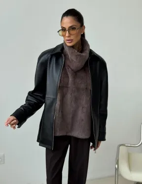 Норковая женская манишка