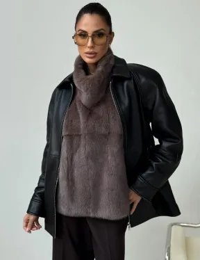 Норковая женская манишка