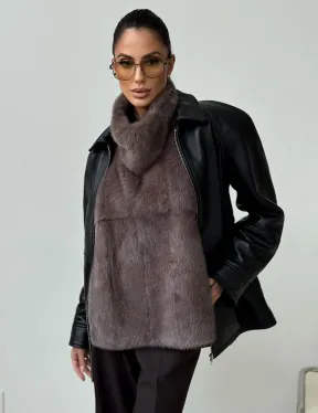 Норковая женская манишка