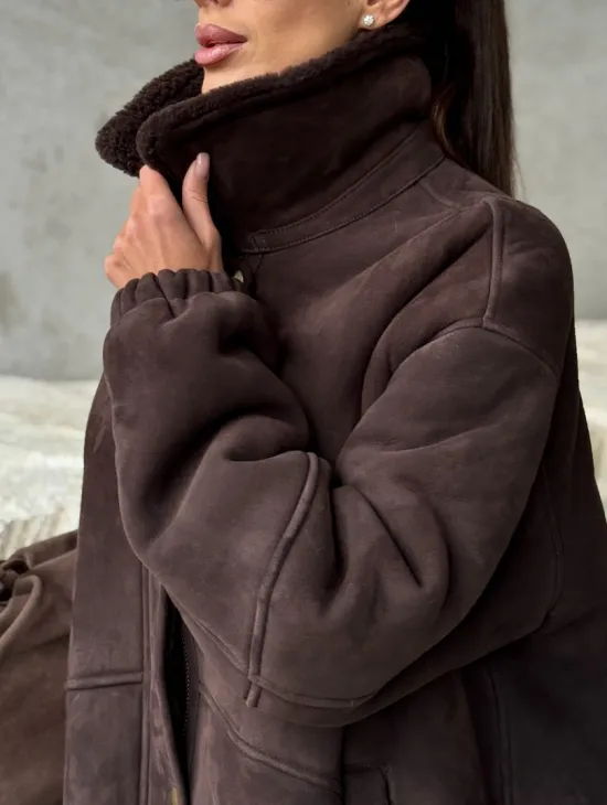 Дубленка бомбер женская