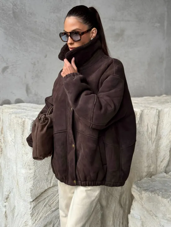 Дубленка бомбер женская