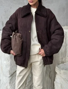 Дубленка бомбер женская