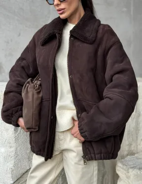 Дубленка бомбер женская