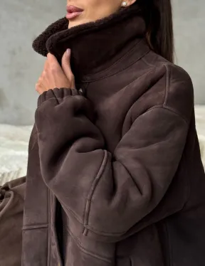 Дубленка бомбер женская