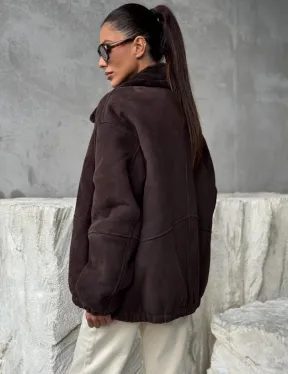 Дубленка бомбер женская