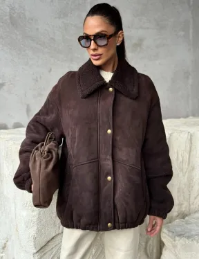 Дубленка бомбер женская