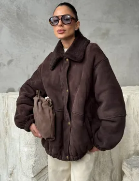 Дубленка бомбер женская