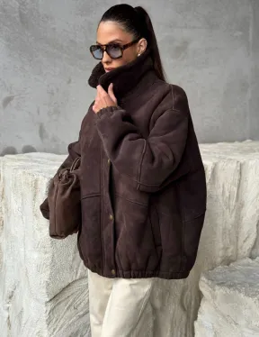 Дубленка бомбер женская