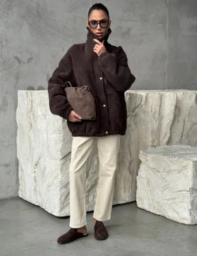 Дубленка бомбер женская