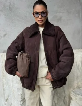 Дубленка бомбер женская