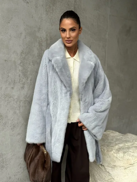 Полушубок из голубой норки