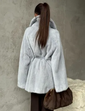 Полушубок из голубой норки