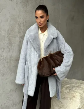 Полушубок из голубой норки