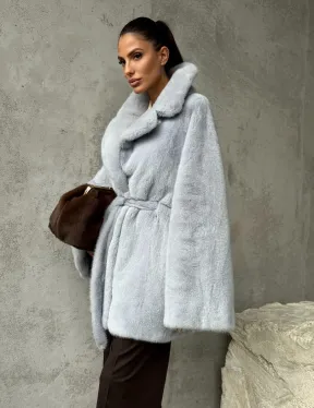 Полушубок из голубой норки