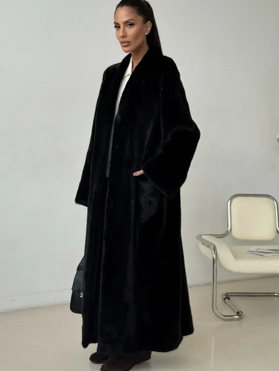 Длинная норковая шуба BLACKGLAMA