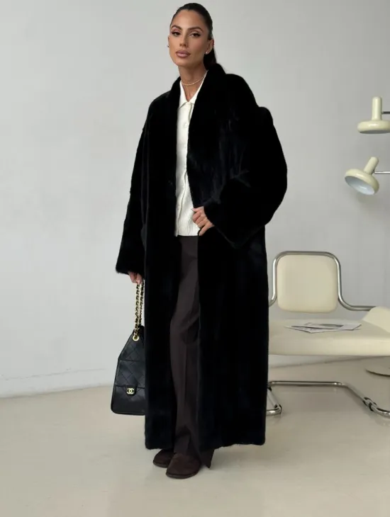 Длинная норковая шуба BLACKGLAMA