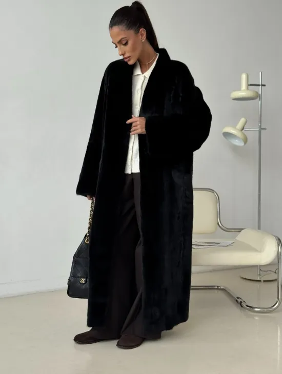 Длинная норковая шуба BLACKGLAMA