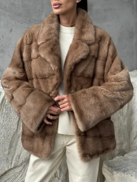 Норковая автоледи - цвет пастель