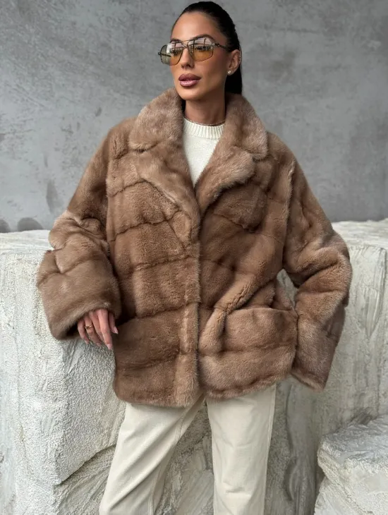 Норковая автоледи - цвет пастель