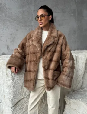 Норковая автоледи - цвет пастель