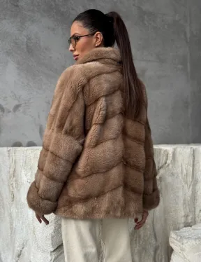 Норковая автоледи - цвет пастель