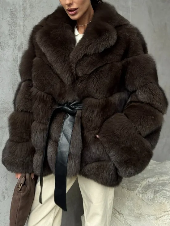 Шуба из песца под соболь