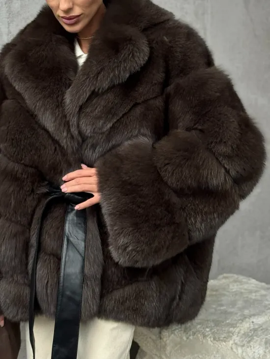 Шуба из песца под соболь