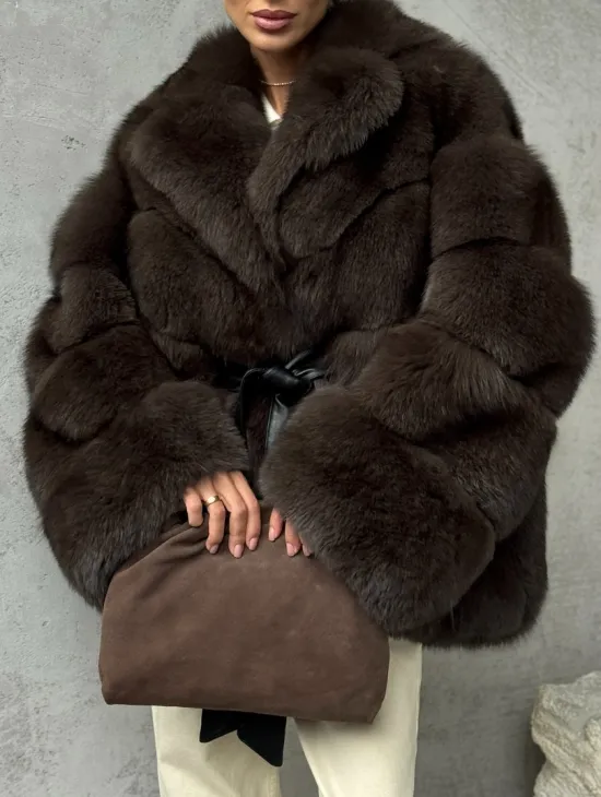 Шуба из песца под соболь