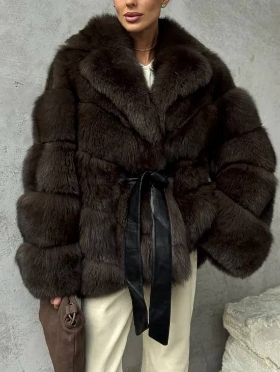 Шуба из песца под соболь