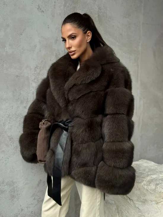 Шуба из песца под соболь