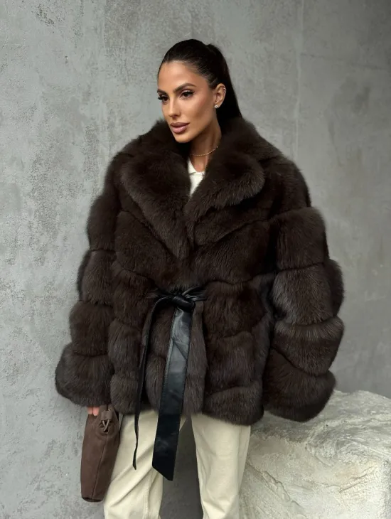 Шуба из песца под соболь