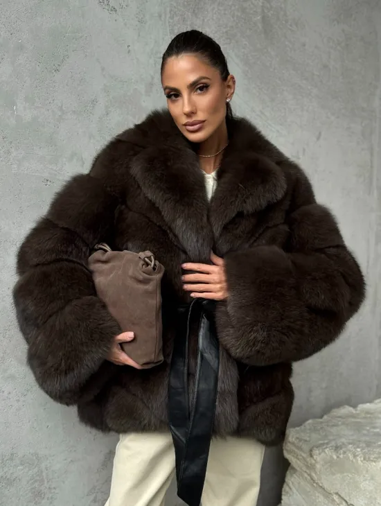 Шуба из песца под соболь