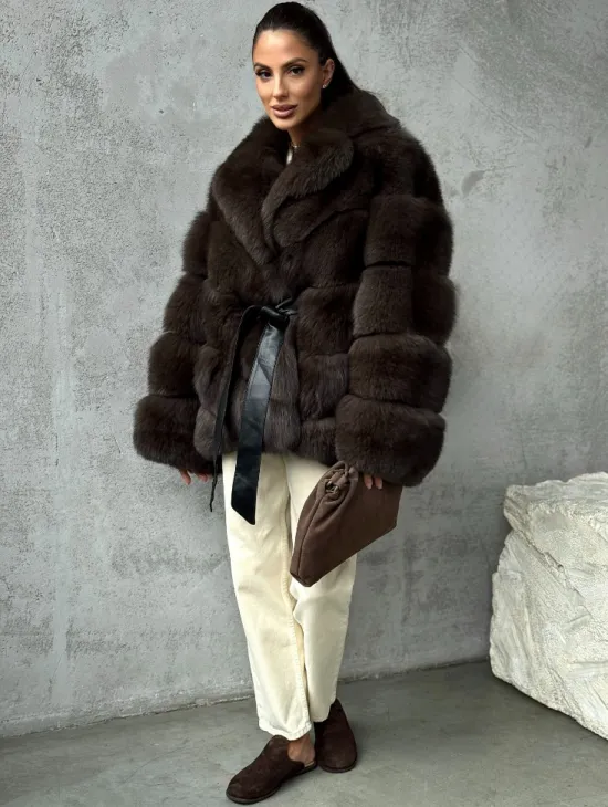 Шуба из песца под соболь