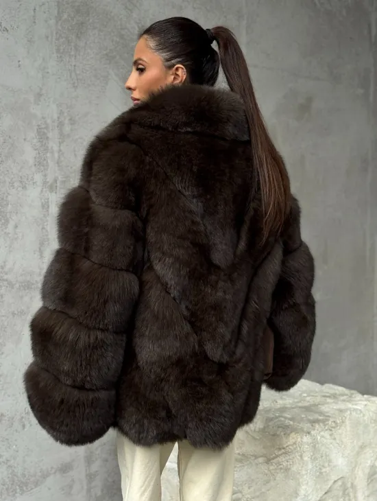 Шуба из песца под соболь