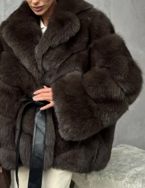 Шуба из песца под соболь