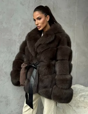 Шуба из песца под соболь