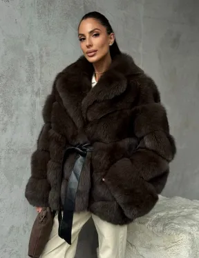Шуба из песца под соболь