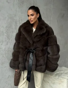 Шуба из песца под соболь