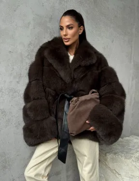 Шуба из песца под соболь