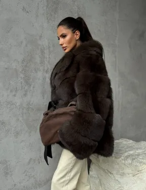 Шуба из песца под соболь