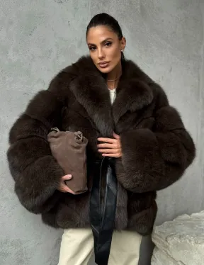 Шуба из песца под соболь