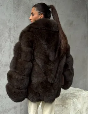 Шуба из песца под соболь