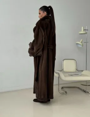 Длинная норковая шуба