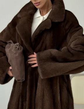 Длинная норковая шуба